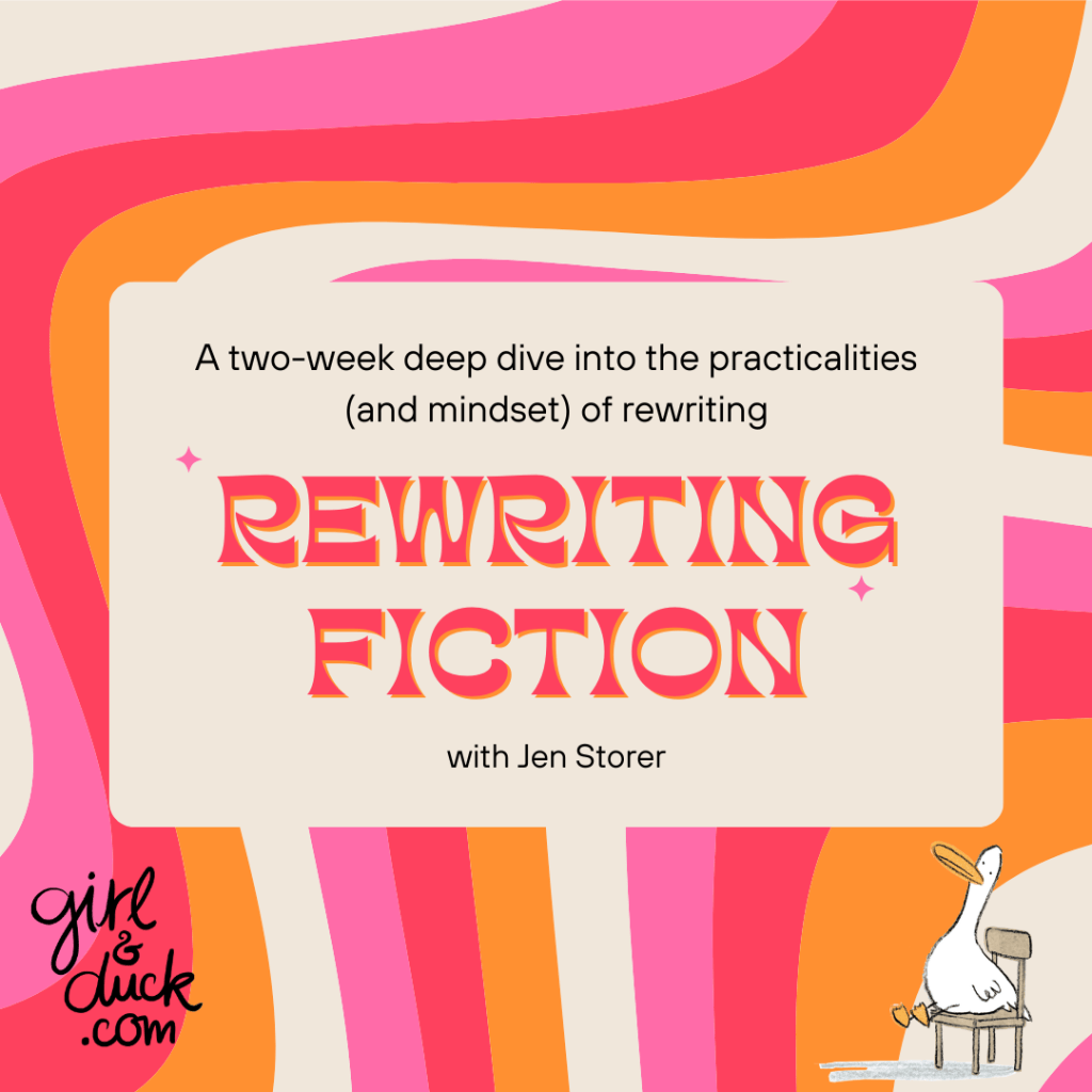Rewrite Course Rewriting Fiction, e-course - Girl and Duck